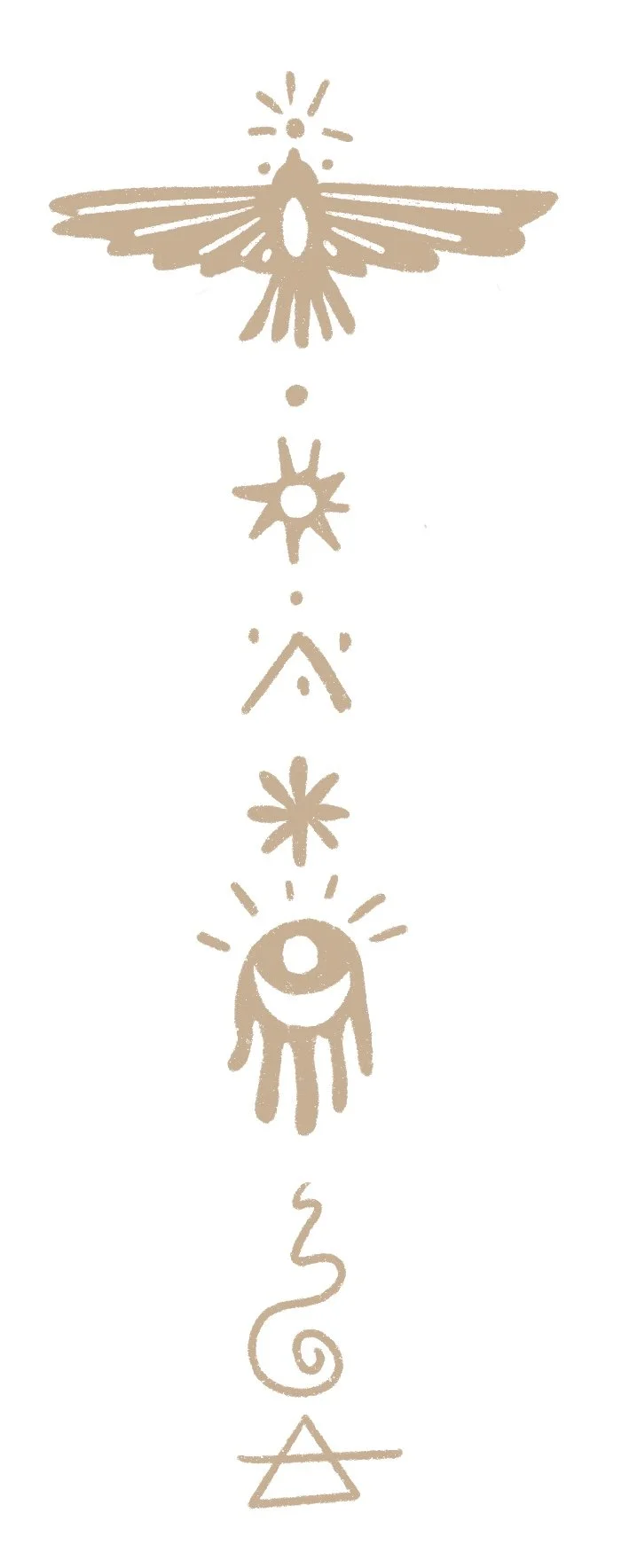 Vertical mystical symbol stack